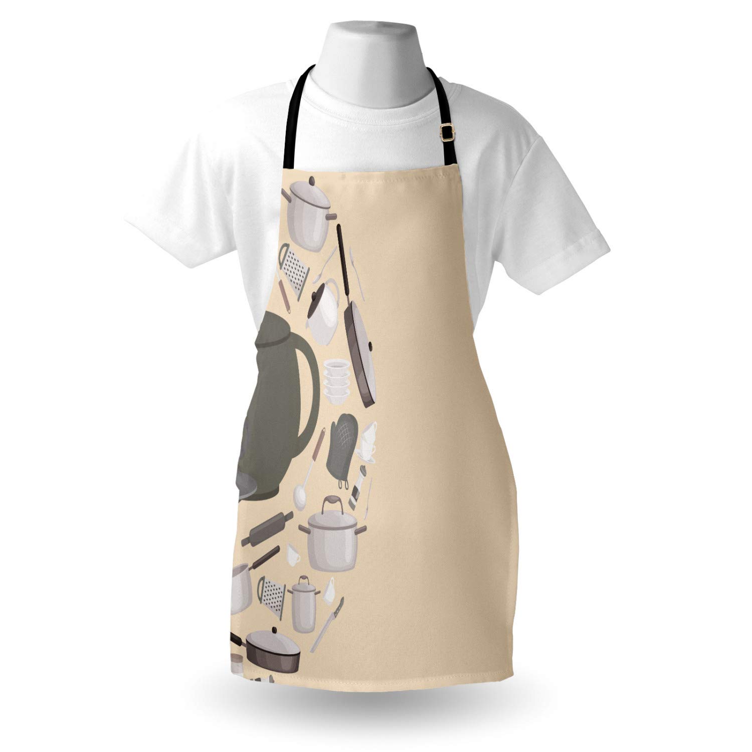 Ambesonne Personalized Chef Apron - Colorful Kitchen Cooking & Baking Apron for Adults, Adjustable Neck Bib, Unisex Design, Taupe Grey - Perfect for Home Cooking, BBQ, Baking & Culinary Gifts