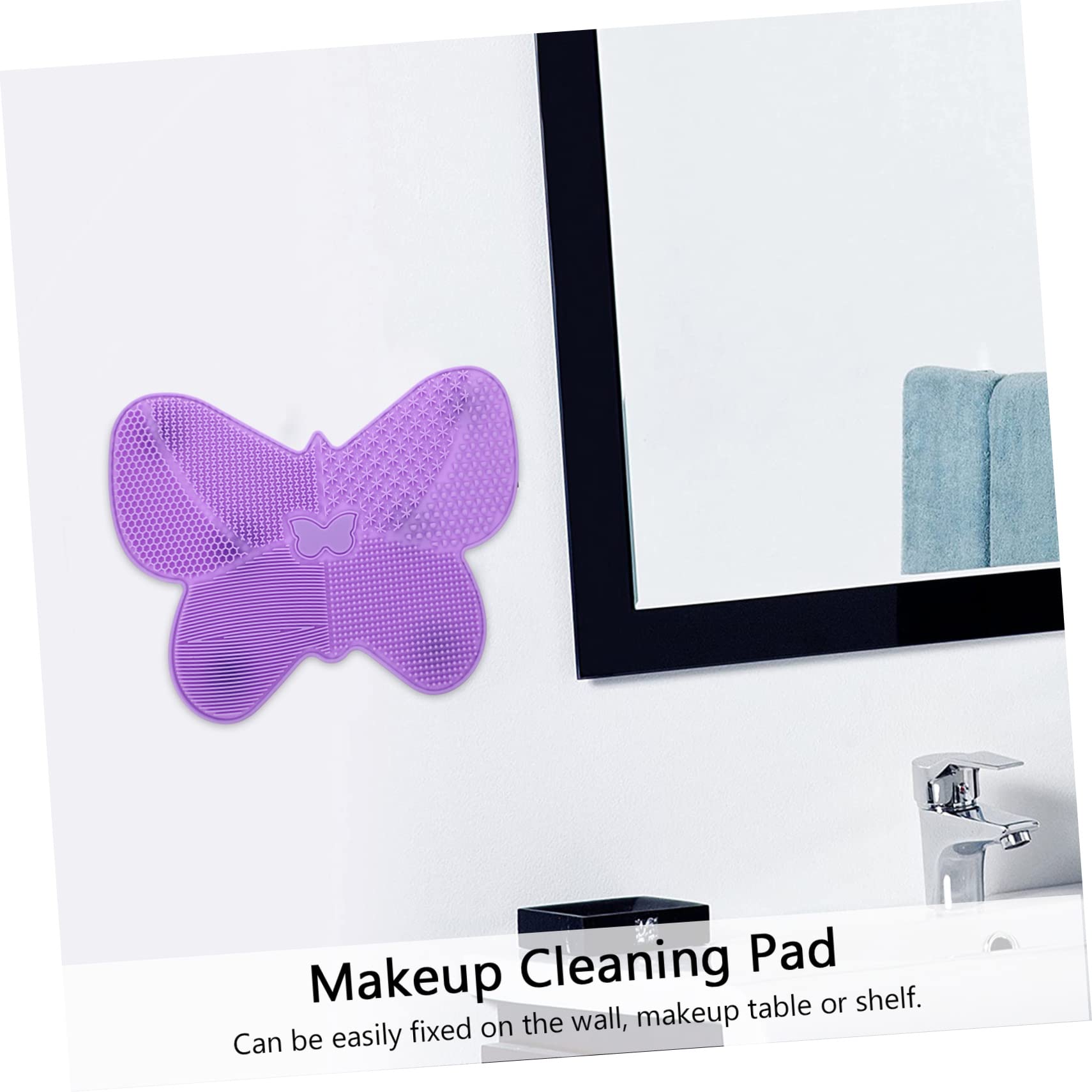 Beavorty 2 Pack Silicone Makeup Brush Cleaning Mat - Reusable Cosmetic Brush Cleaner Pad, Scrub Pad for Makeup Tools, Purple Silicone Beauty Accessories (Perfect for Home & Professional Makeup Brush Cleaning)