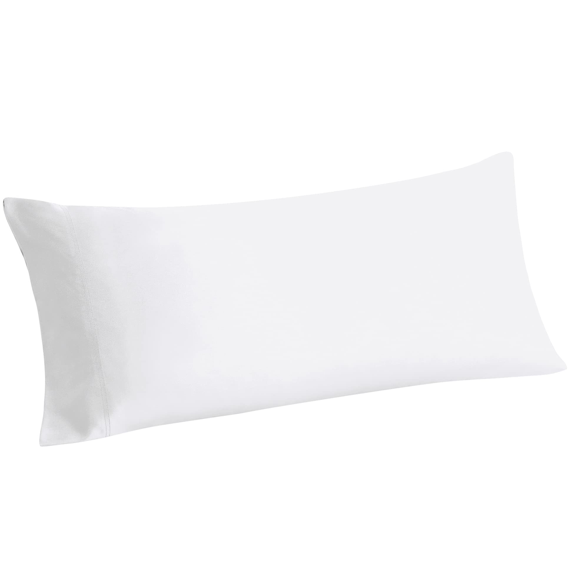 BEDELITE Bamboo Rayon Body Pillow Cover 20x54 Inches - Breathable, Silky Soft & Cooling Pillowcase for Hot Sleepers & Night Sweats - Perfect for Side Sleepers, Pregnancy Support & Relaxation (White)