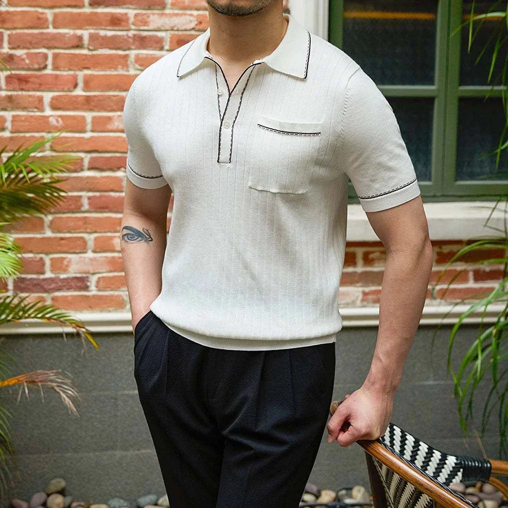 Vintage Old Money Polo Shirt - Classic English Style Cotton T-Shirt for Men | Perfect for Golf, Business Casual & Preppy Fashion