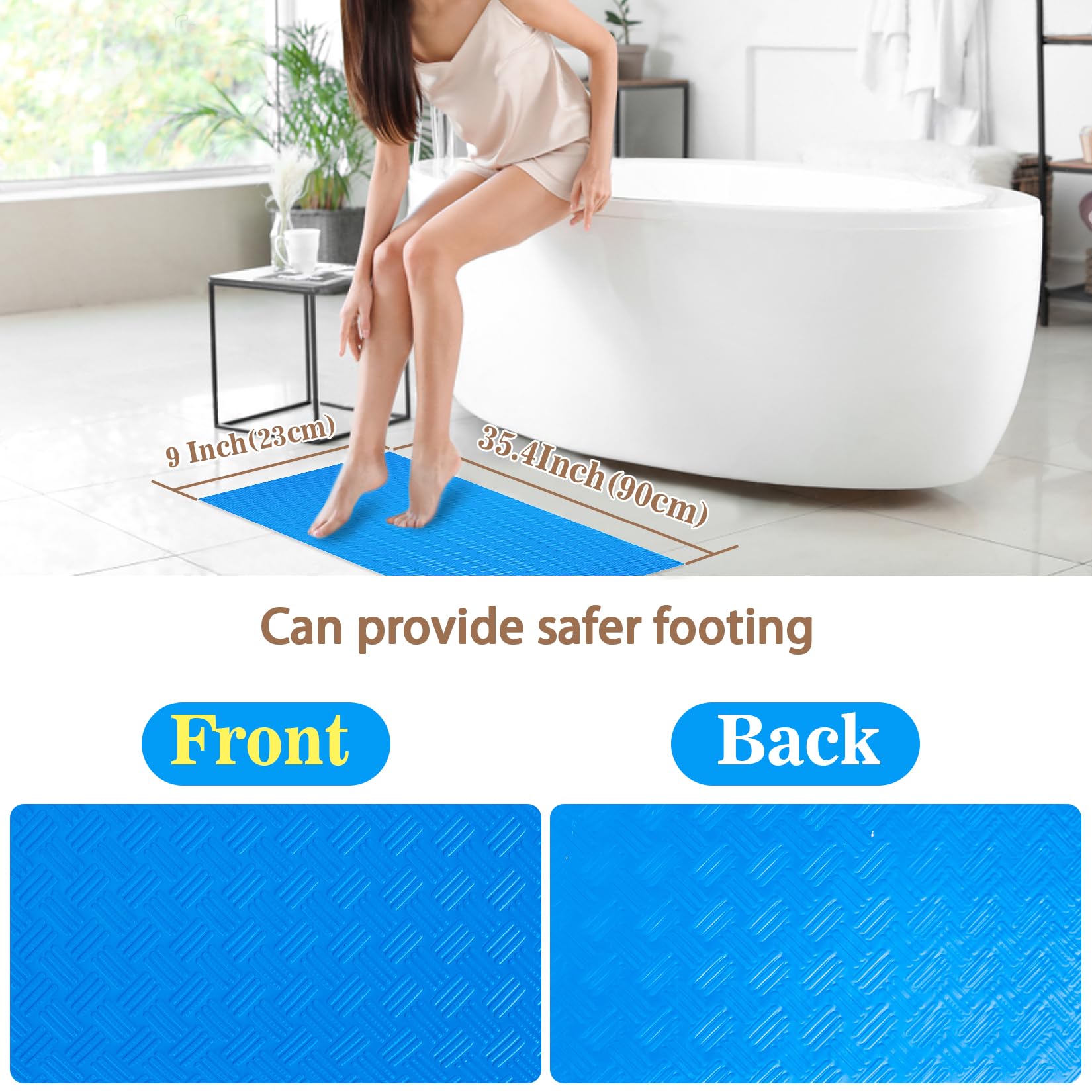 Non-Slip Swimming Pool Step Mat - 35.4x9 Inch Pool Ladder Mat for Above Ground Pools, Anti-Slip Step Pad for Ladder, Bottom & Deck Protection | Perfect for Inground & Above Ground Pool Safety, Outdoor Pool Accessories