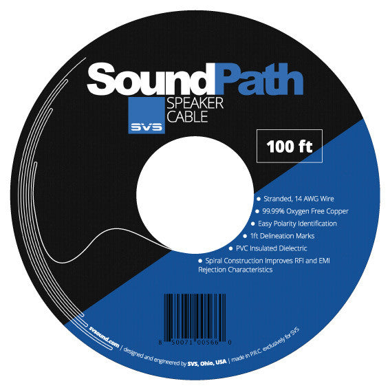 Premium SVS SoundPath One Speaker Cable - High-Performance Audio Cable for Home Theater & Stereo Systems - Perfect for Surround Sound, Music & Movie Nights