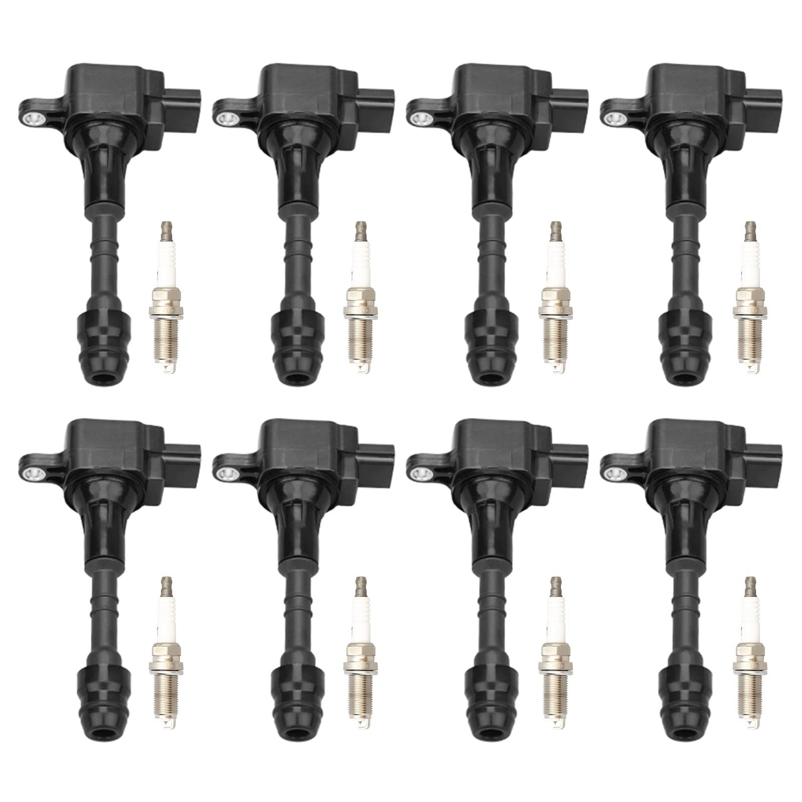 DRIVESTAR 8-Piece Iridium Spark Plugs & Ignition Coil Pack Kit - Compatible with 2004-2006 Infiniti QX56 5.6L V8 & 2005-2006 Nissan Armada 5.6L V8 - Direct Replacement UF510 - Improve Engine Performance & Fuel Efficiency