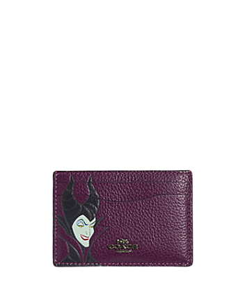 Coach Disney X Coach Card Case With Maleficent Motif - Stylish Wallet for Credit Cards & ID - Perfect for Disney Fans, Everyday Use & Gift Giving