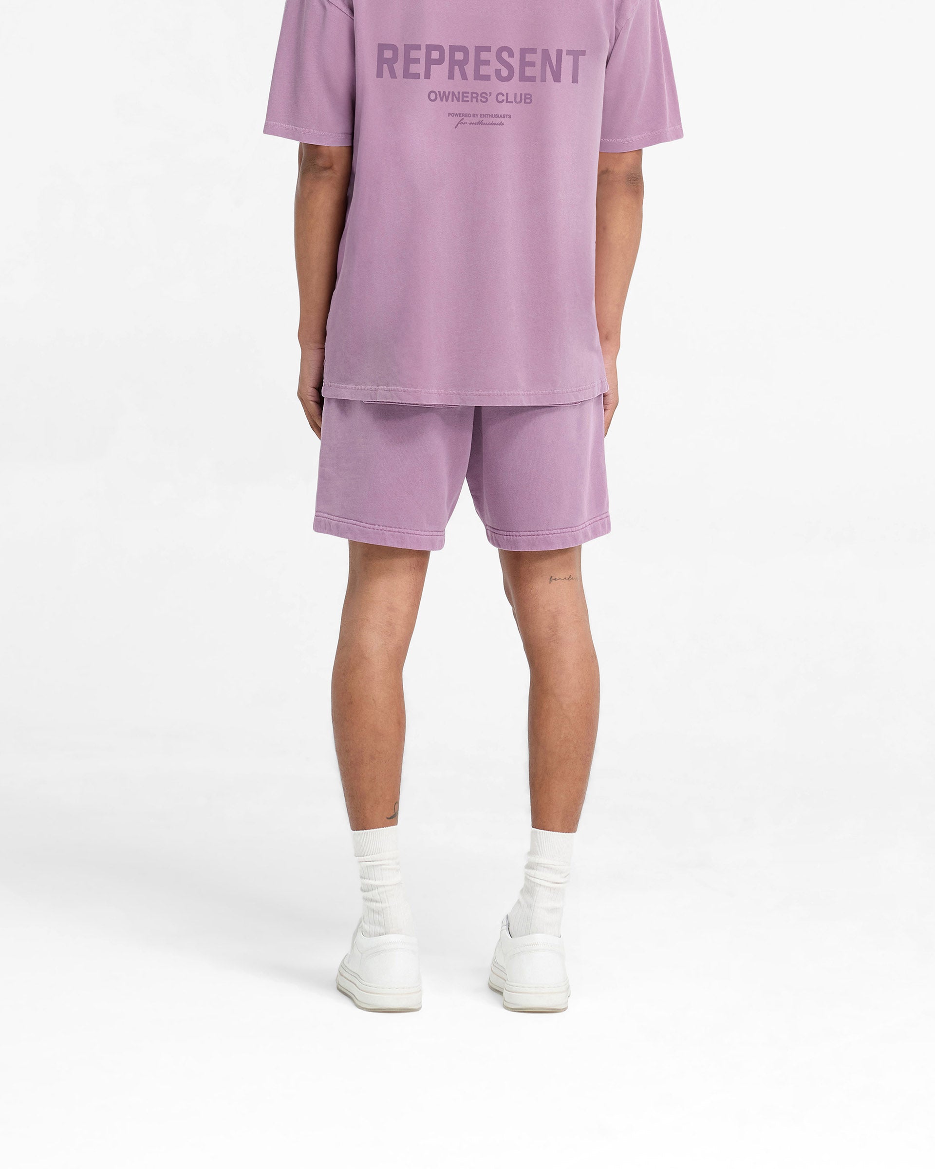 Represent Owners Club Mid Purple Shorts - Comfortable Casual Wear for Gym, Running & Street Style