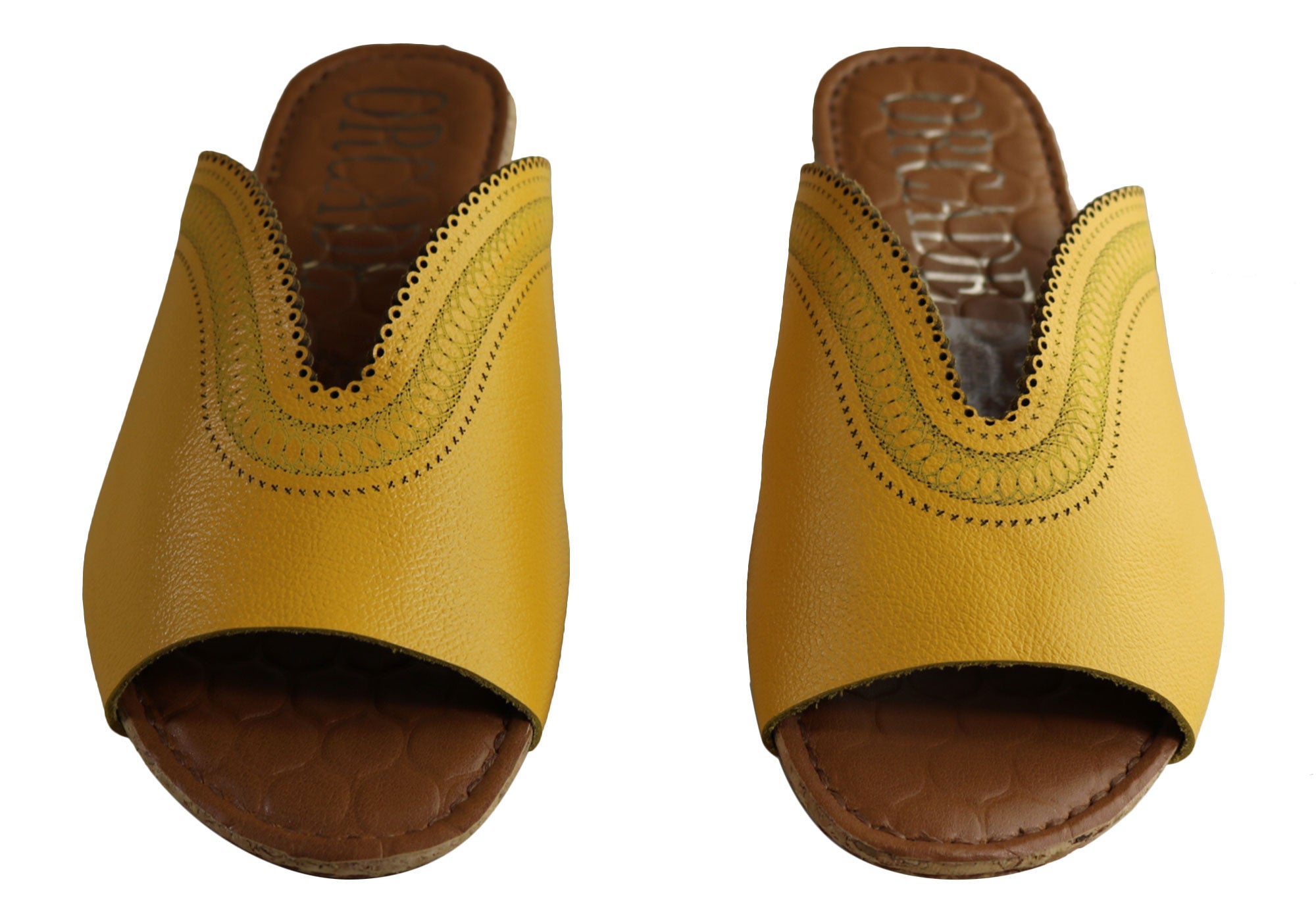 Orcade Monique Women's Comfort Leather Slides Sandals - Made in Brazil - Perfect for Beach, Poolside & Summer Casual Wear