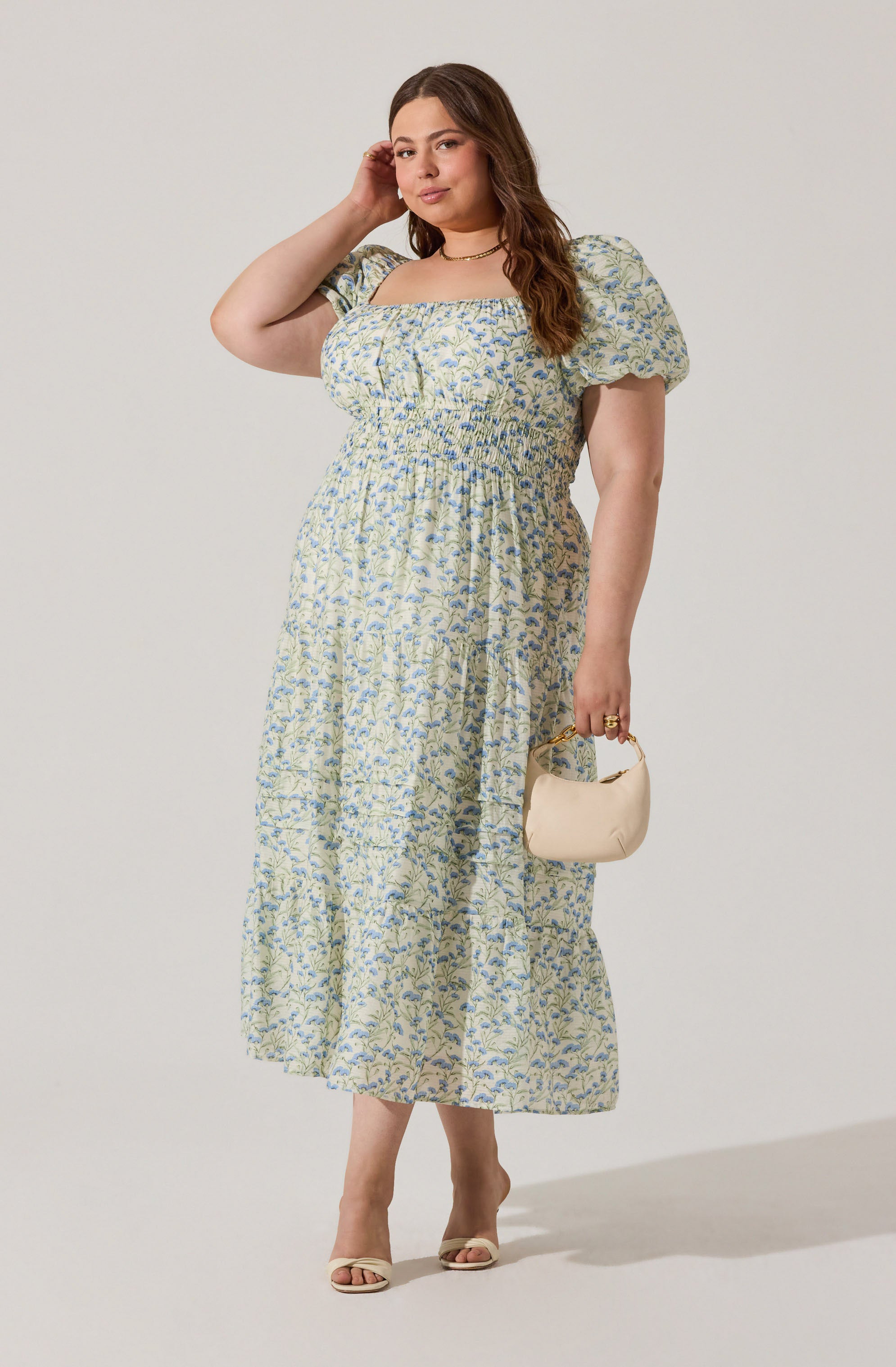 Floral Print Tiered Maxi Dress for Women - Elegant Summer Beach Wedding Party Dress - Perfect for Vacations, Date Nights & Special Occasions