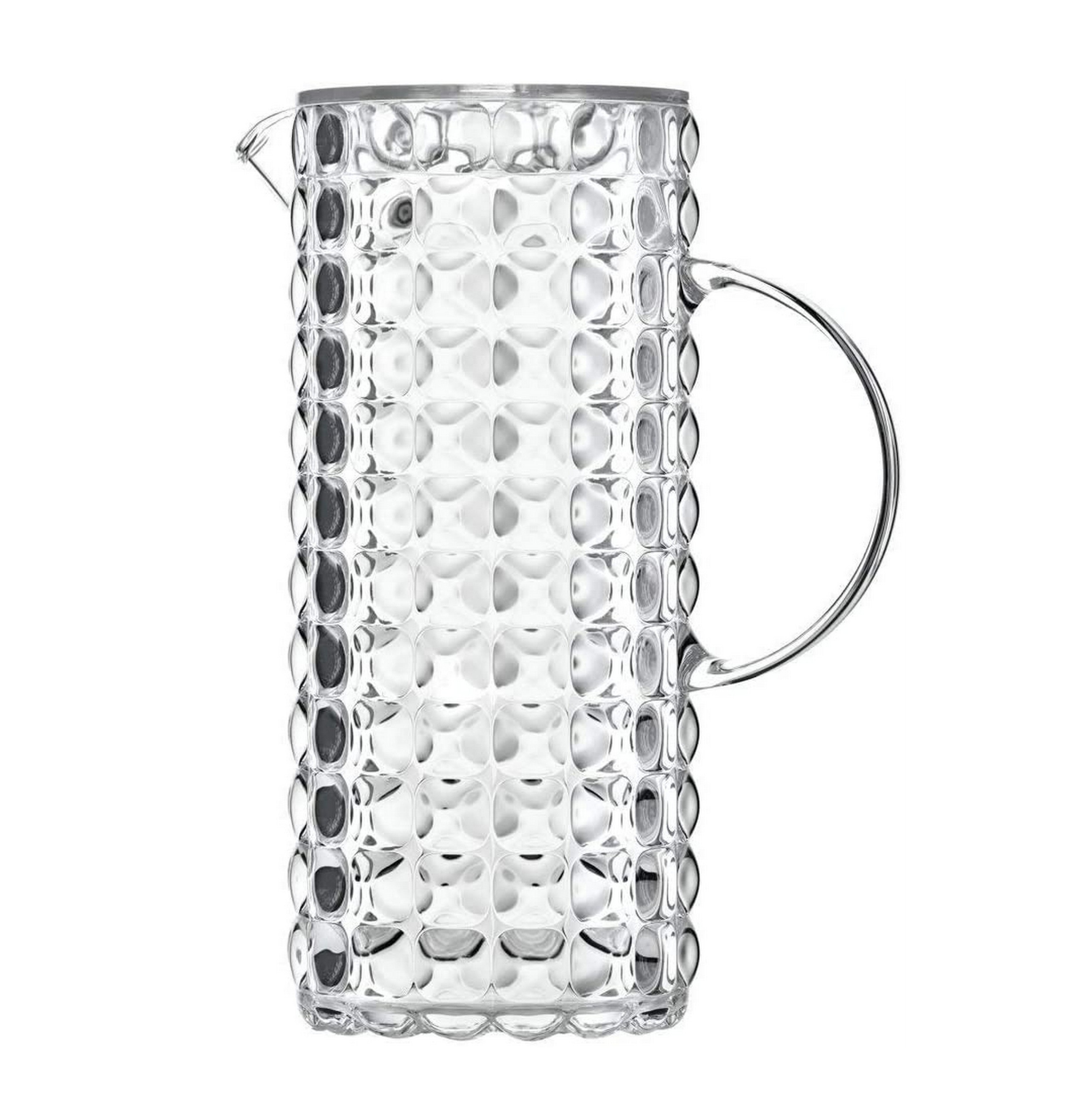 Guzzini Tiffany Style 1.8 Quart Glass Pitcher - Elegant Transparent Water Pitcher for Iced Tea, Lemonade & Cocktails - Perfect for Parties, Dining & Home Decor