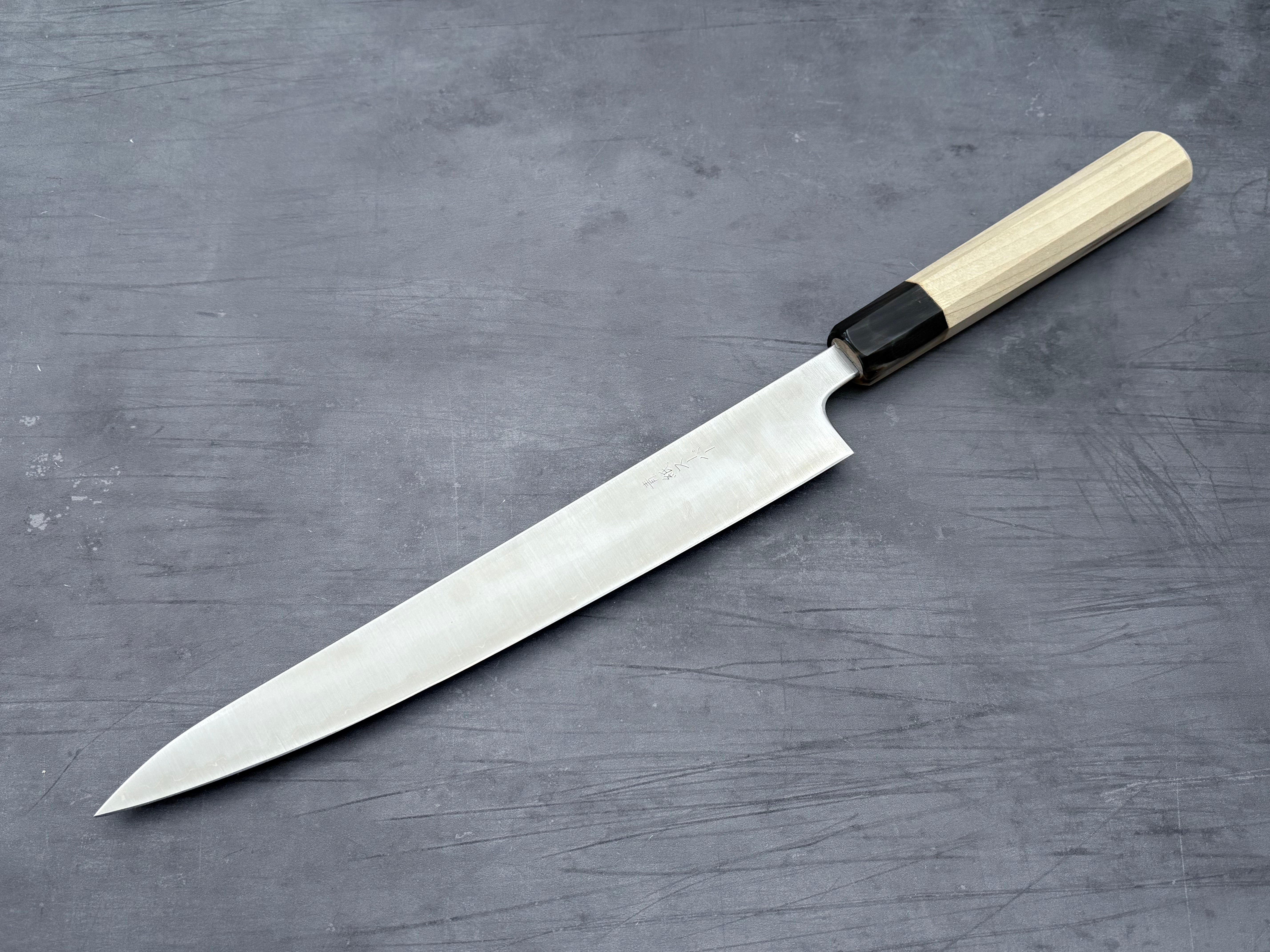 Premium Nakamura Hamono Kaishin Super Blue Steel Sujihiki Knife 240mm - Japanese High-Carbon Chef's Knife for Slicing Meat, Fish & Sushi - Perfect for Professional Chefs & Home Cooking Enthusiasts
