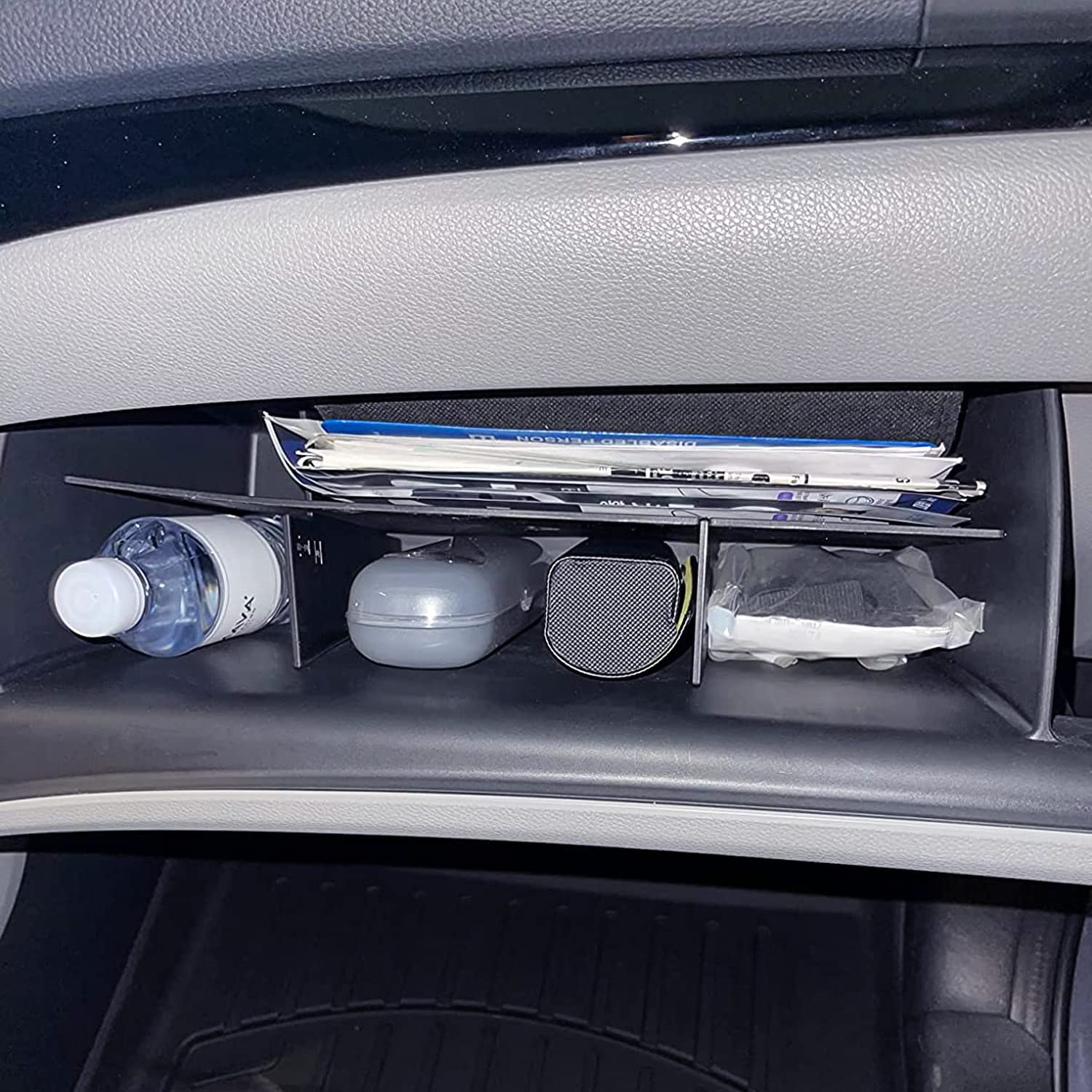 EDBETOS Glove Box Organizer Dividers for Honda Pilot 2016-2022, Ridgeline 2017-2023 & Passport 2019-2023 | Double Compartment Storage Accessories | Perfect for Road Trips & Daily Commute