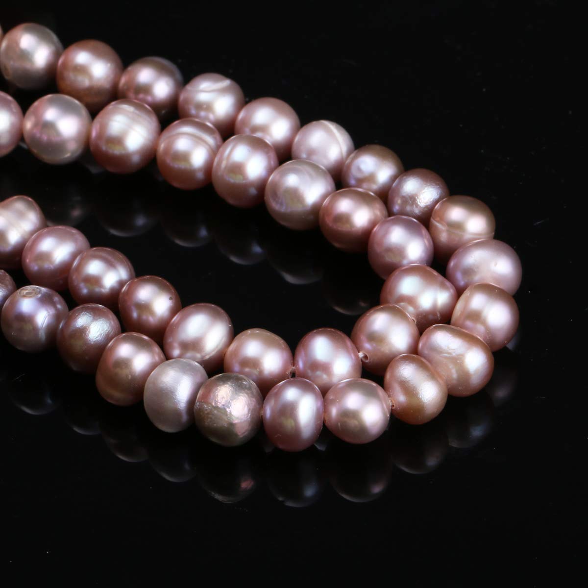 Natural Cultured Freshwater Pearl Beads - Grade A Potato Shape 6-7mm Loose Beads for Jewelry Making DIY (Necklace, Bracelet, Earrings)