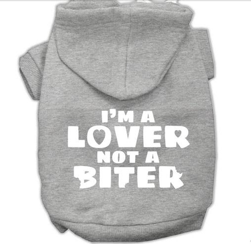 Lover Not Biter Dog Hoodie - Soft & Comfortable Pet Hoodie for Small & Medium Dogs - Perfect for Outdoor Walks, Photo Shoots & Cold Weather