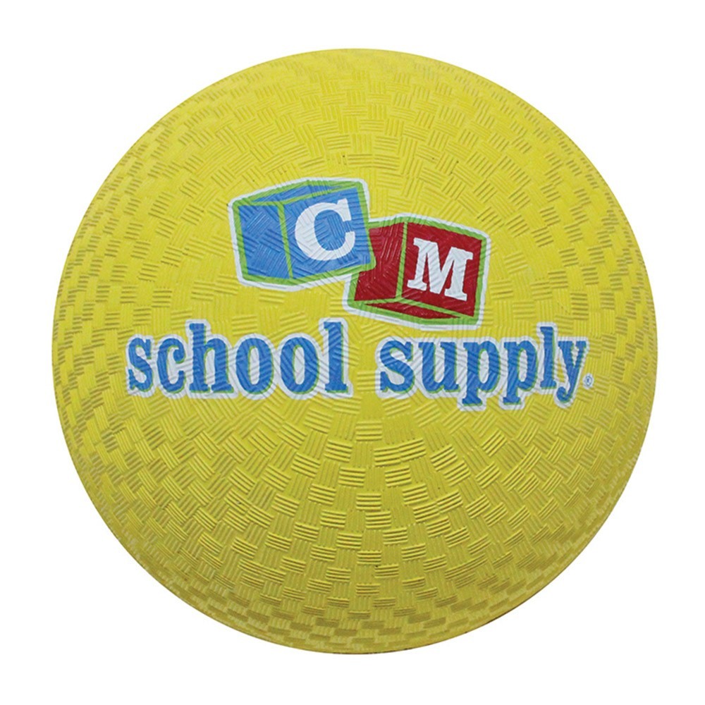 8.5 Inch Yellow Playground Ball - Durable Rubber Kickball for Kids, School PE, Outdoor Sports & Recess Games