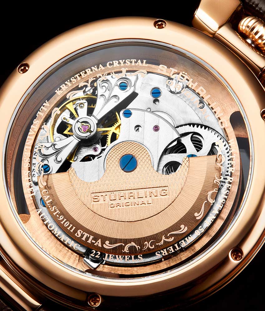 Emperor's Grandeur 127A Automatic 49mm Skeleton Watch for Men - Luxury Mechanical Timepiece with Open Heart Design - Perfect for Formal Events, Business Meetings & Special Occasions