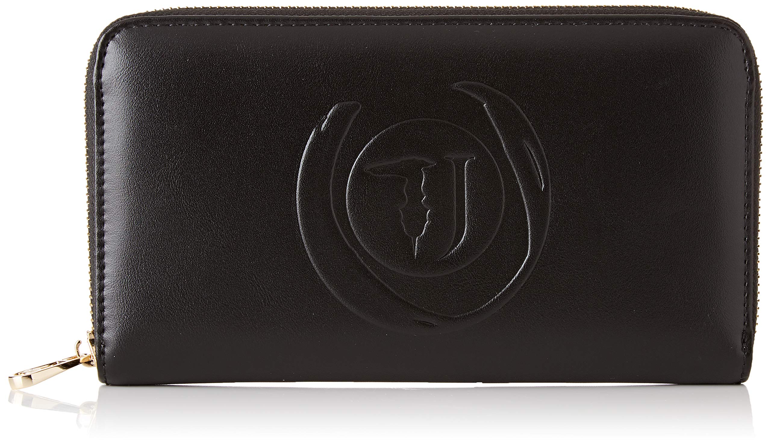 Trussardi Women's Genuine Leather Wallet - Faith Zip 3 Pocket Large Ecoleather Wallet (20.5x11.5x2.5 cm) for Everyday Use, Travel & Gift Giving