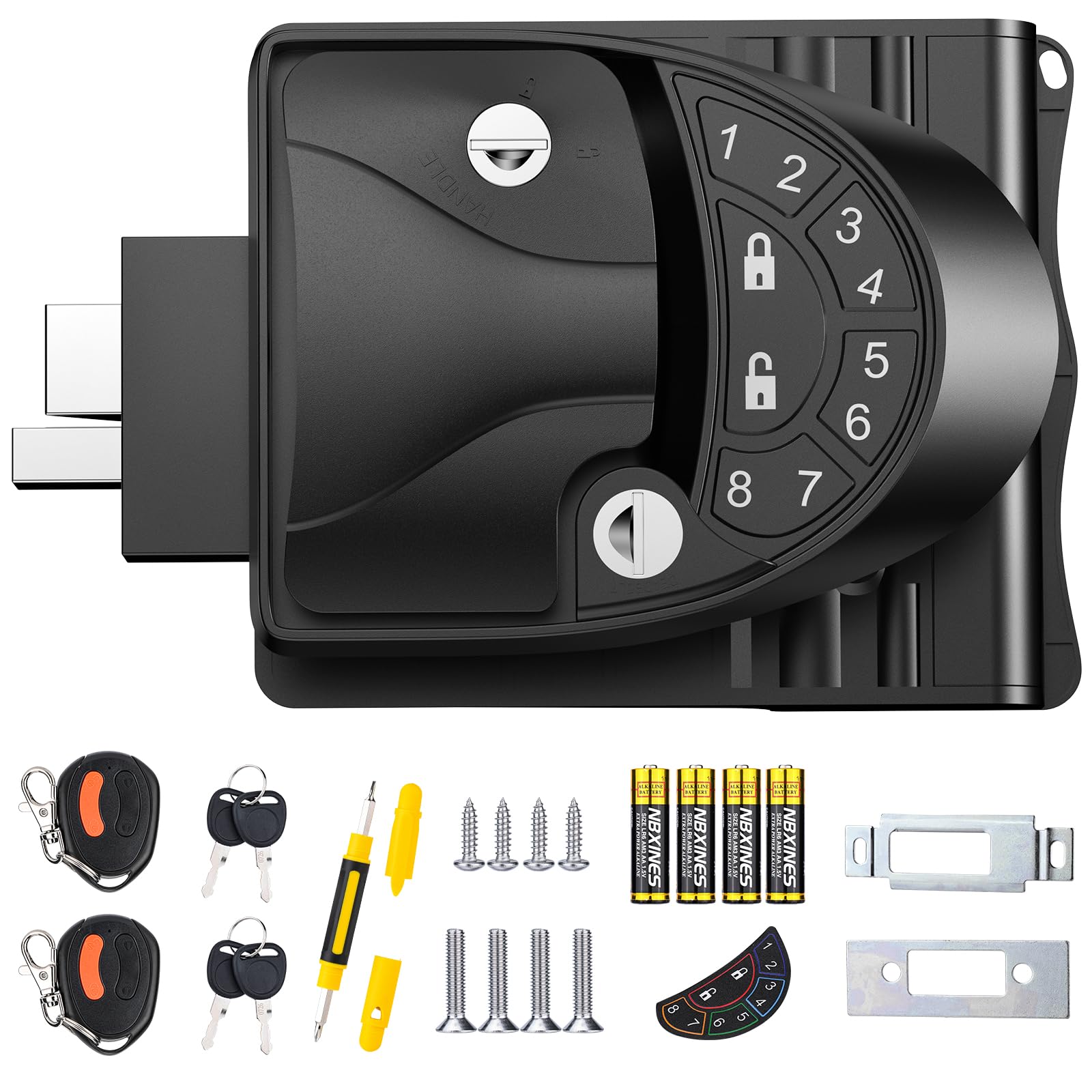 VIGORVAN RV Keyless Entry Door Lock - Digital FOB Keypad Camper Lock with Metal Construction for Trailers & Motorhomes (Fits 2.75