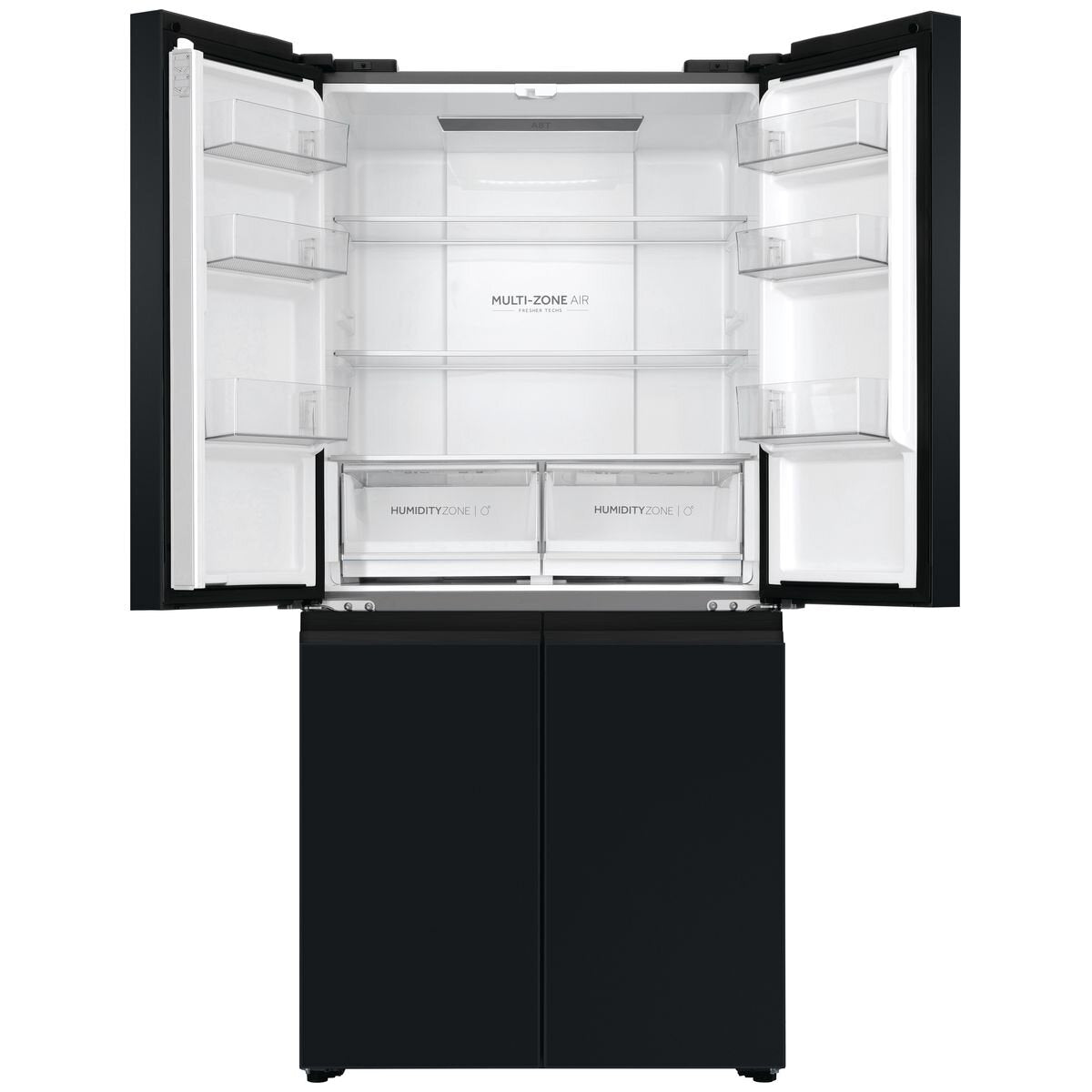 Haier 463L Quad Door Refrigerator - Black Stainless Steel HRF530YC | Energy Efficient French Door Fridge with Spacious Interior for Large Families & Entertaining