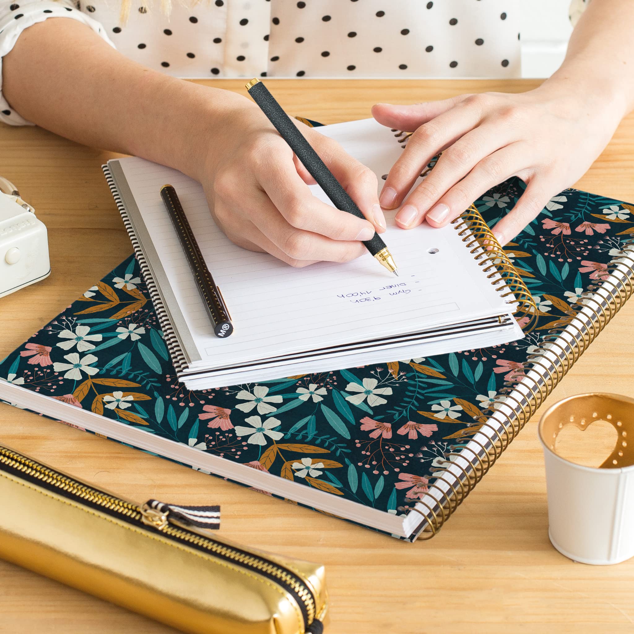 Miquelrius A4 Spiral Notebook - 5x5mm Grid, 120 Sheets, Wildflowers Collection (Blue Flowers) - Perfect for School, Office & Journaling