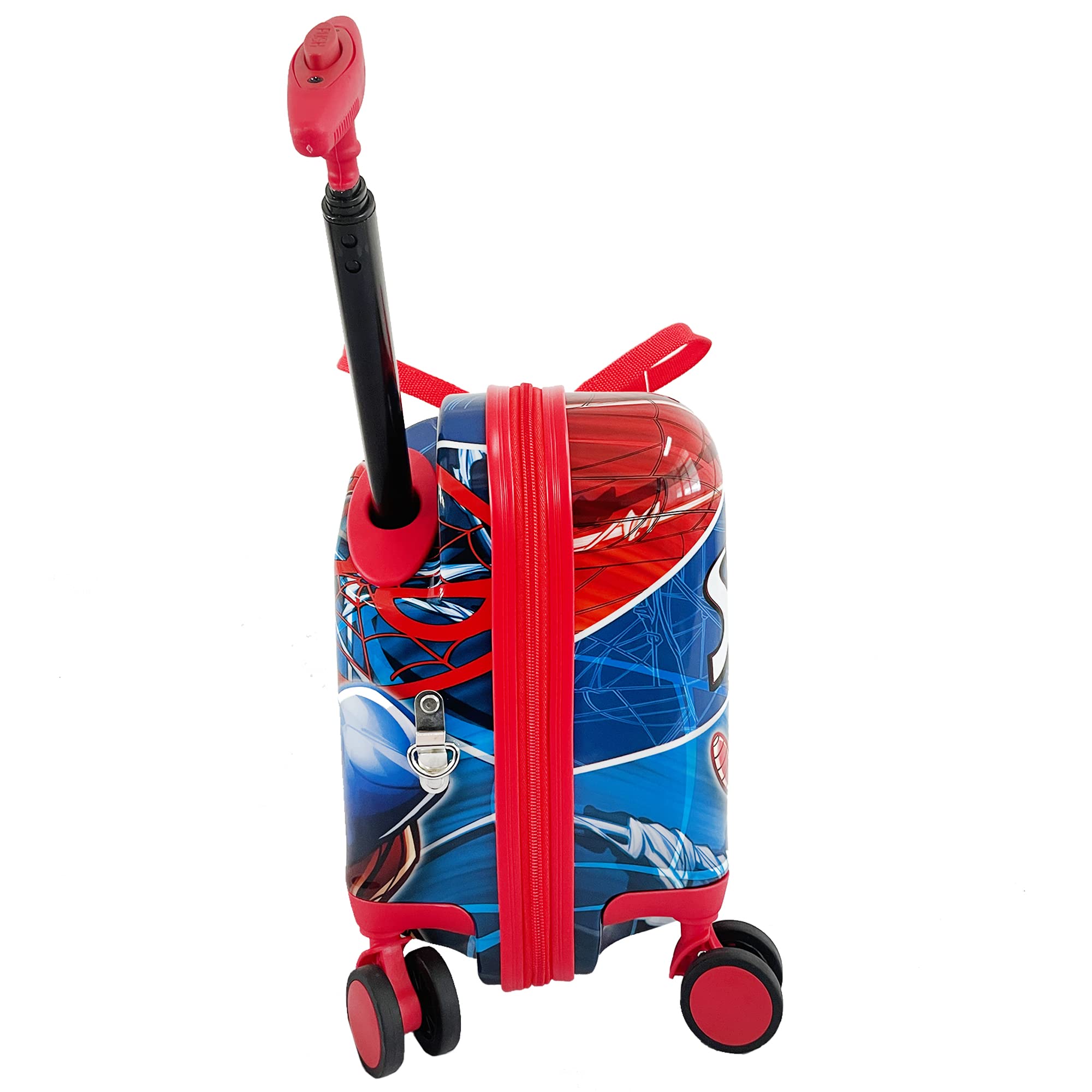 Spider-Man Kids Ride-On Suitcase - 18 Inch Lightweight Travel Luggage with Seat for Boys & Girls | Perfect for Airports, Theme Parks & Family Vacations