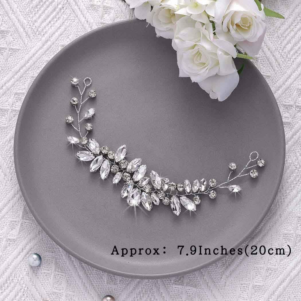 Sparkling Silver Rhinestone Bridal Hair Vine - Crystal Wedding Headpiece for Women & Girls | Elegant Bride Hair Accessories for Weddings, Prom & Special Occasions