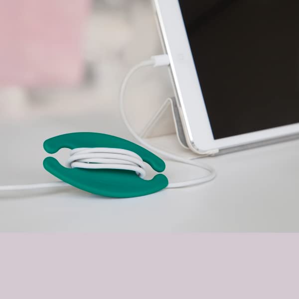 Bobino Cord Wrap & Organizer - 3 Pack Medium Cable Management for Desk Accessories | Under Desk Wire Holder & Cord Ties | Perfect for Home Office, Gaming Setup & Workspace Organization