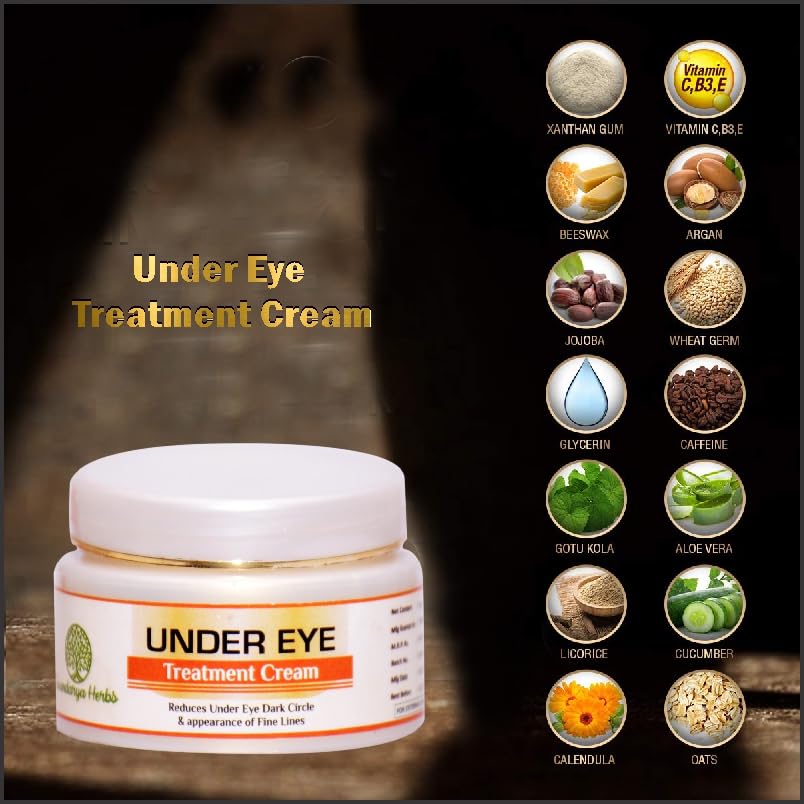 Soundarya Herbs Under Eye Treatment Cream - Reduces Dark Circles, Fine Lines & Puffiness | Brightening & Anti-Aging Eye Cream for Women & Men | Perfect for Night Care & Daily Use