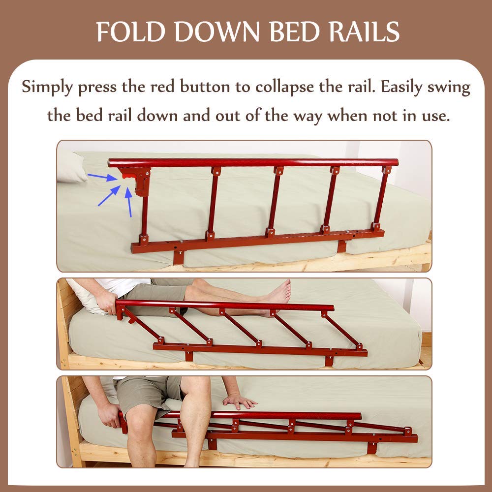 **Mybow Adjustable Bed Rails for Elderly Adults - Safety Bed Handles & Grab Bars, Slides Under Mattress, Collapsible Bed Fence for Home Fall Protection (Ideal for Seniors, Disabled & Handicap Assistance)**    *(Perfect for Bedroom Safety, Mobility Support, and Preventing Falls at Home or in Care Facilities)*