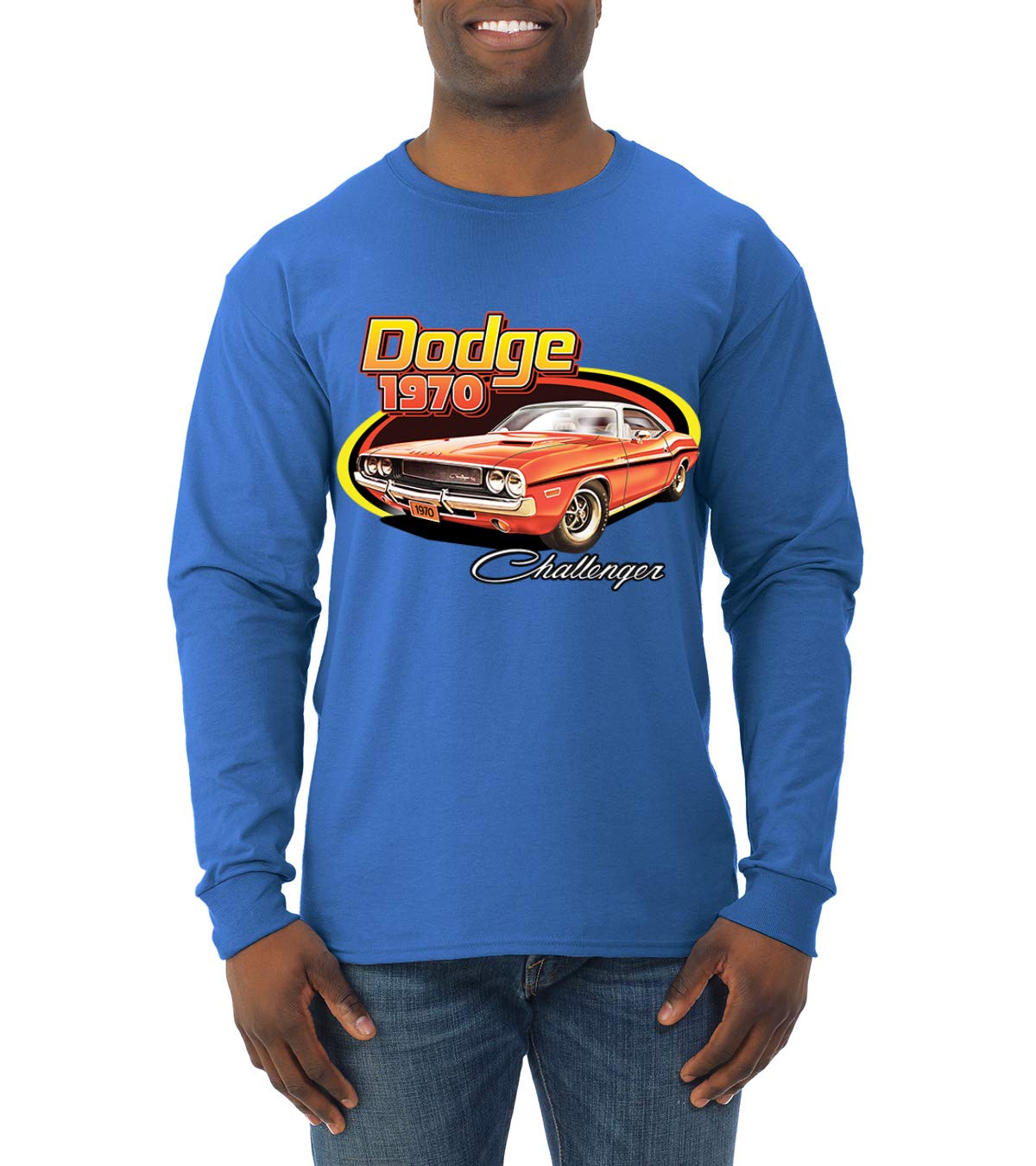 Vintage 1970 Dodge Charger Muscle Car Racing T-Shirt for Men - Long Sleeve Retro Automotive Tee - Perfect for Car Enthusiasts, Racing Fans & Casual Wear
