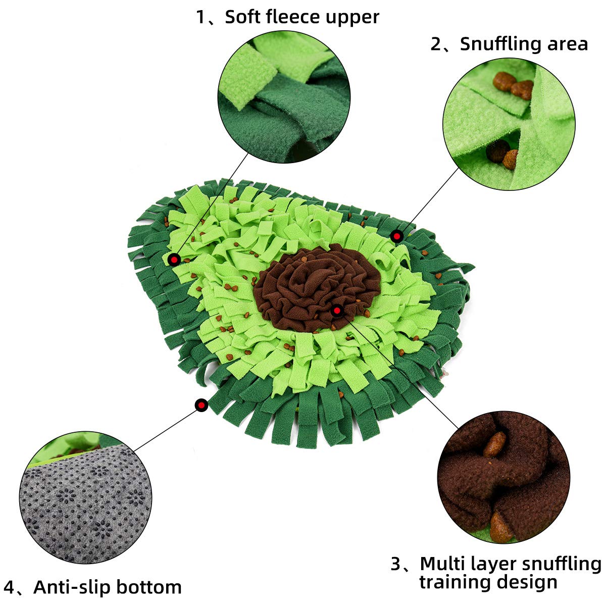 Durable Dog Snuffle Mat - Slow Feeding Pad for Pet Nosework Training & Mental Stimulation | Encourages Natural Foraging Skills, Interactive Puzzle Toy for Dogs | Perfect for Stress Relief, Mealtime Enrichment & Indoor Play