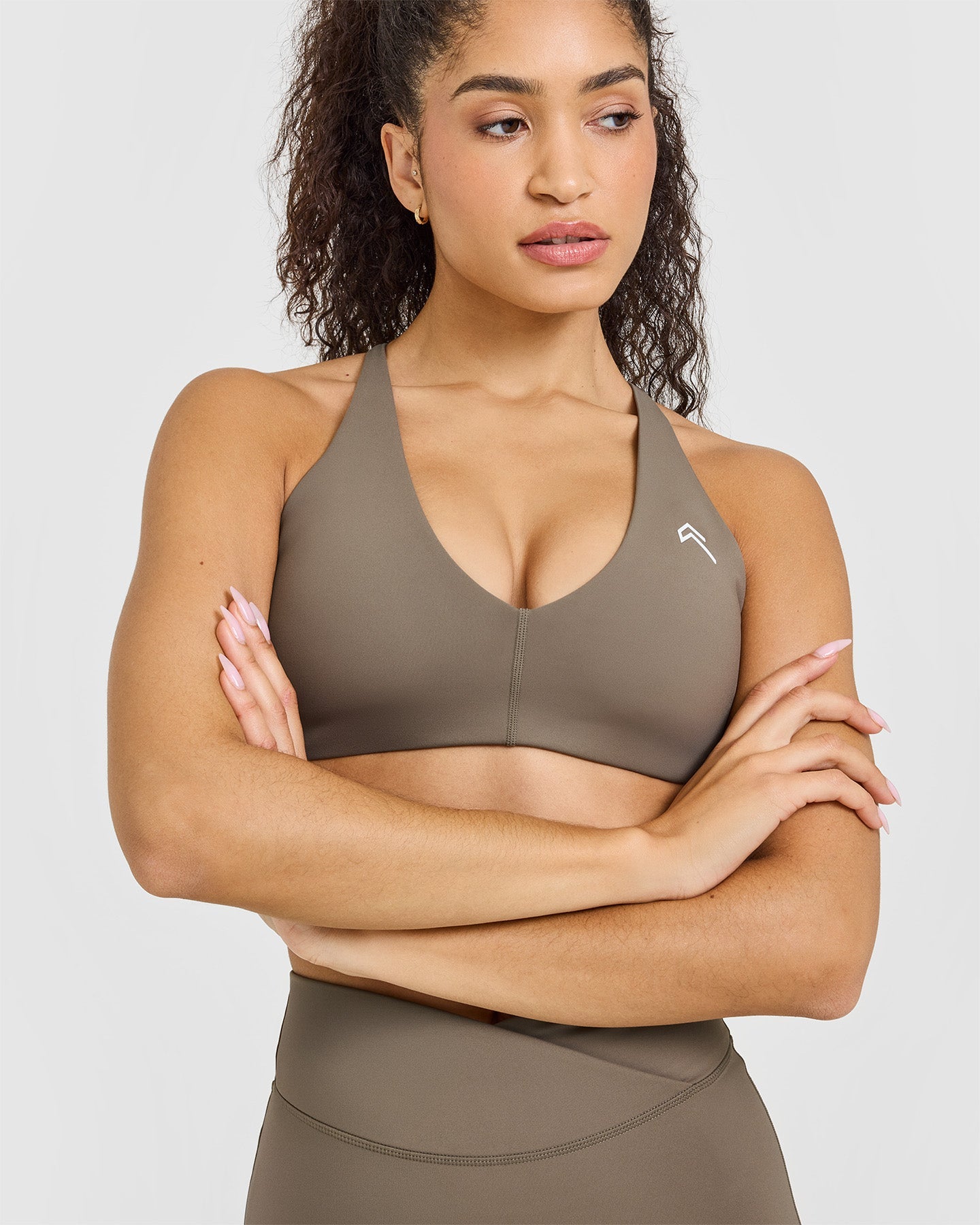 Seamless Wireless Micro Bralette - Comfortable Soft Stretch Lace Bralette in Moss Brown for Yoga, Lounge & Everyday Wear