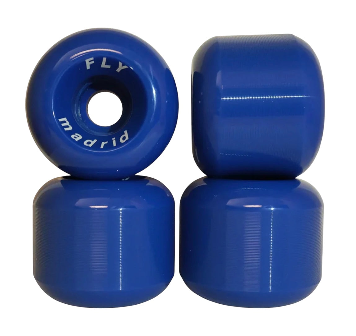 Madrid FLY Wheels 60mm 90a Hardness Blue Skateboard Wheels - Perfect for Street Skating, Longboarding & Cruising