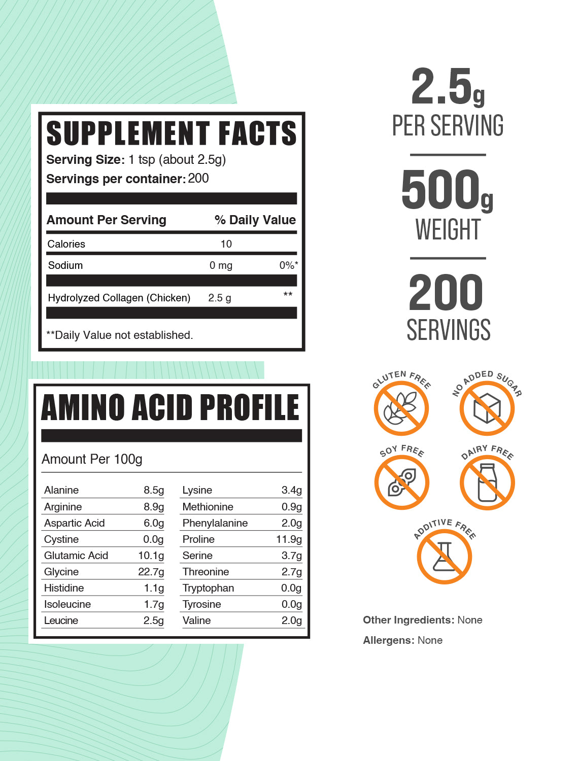 Premium Hydrolyzed Collagen Powder from Chicken - Supports Skin, Hair & Joint Health - Unflavored Protein Supplement for Smoothies, Coffee & Baking