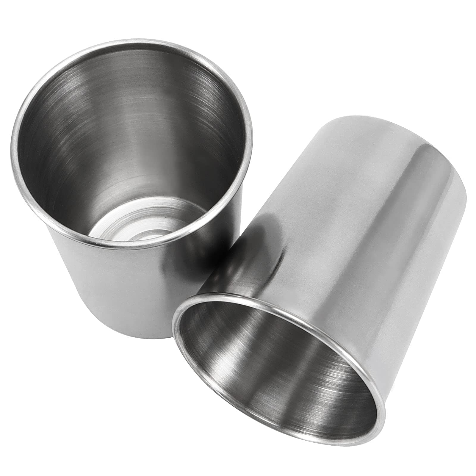 16 Pack 8oz Stainless Steel Cups - Stackable Metal Pint Glasses for Water, Coffee, Milkshakes - Shatterproof & Durable - Perfect for Camping, Parties, Restaurants and Outdoor Adventures