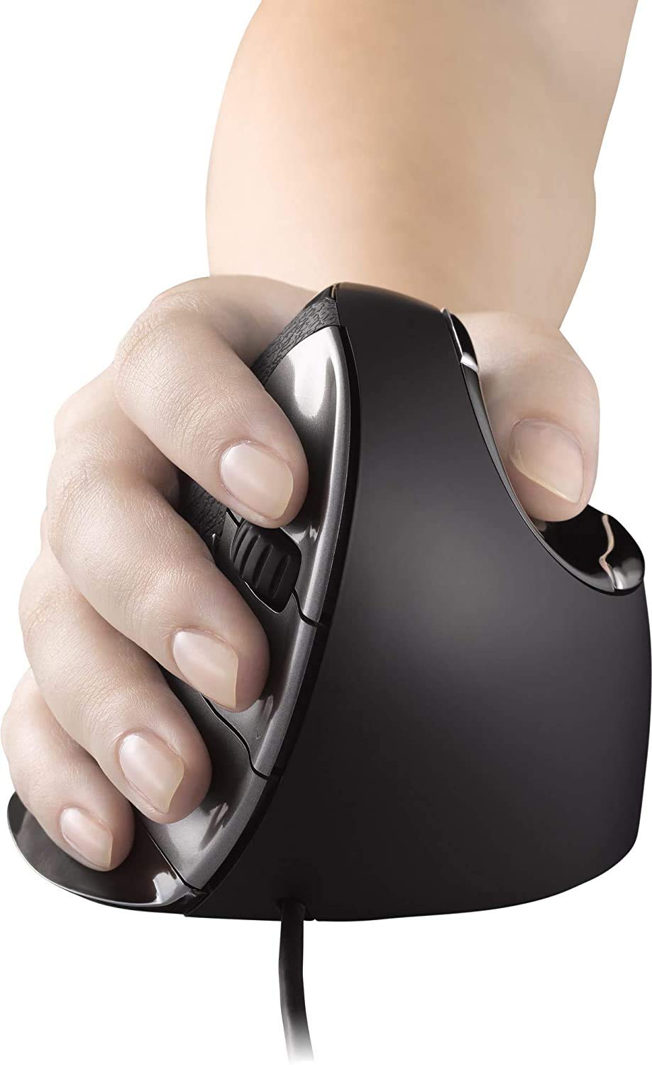 Evoluent VerticalMouse D Medium (VMDM) - Ergonomic Wired Computer Mouse for PC & Laptop, Right-Handed Design with Included Microfiber Cleaning Cloth | Perfect for Office Work, Gaming & Reducing Wrist Pain