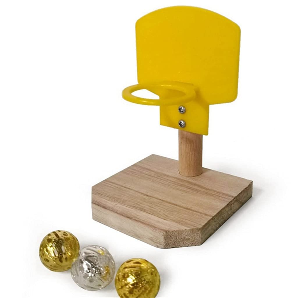 XLAIQ Chewable Parrot Toys for Small Birds - Bell Balls & Basketball Hoop Cage Accessories for Budgies, Parakeets, Cockatiels | Fun Chewing & Playtime Activity for Pet Birds (Color: A)