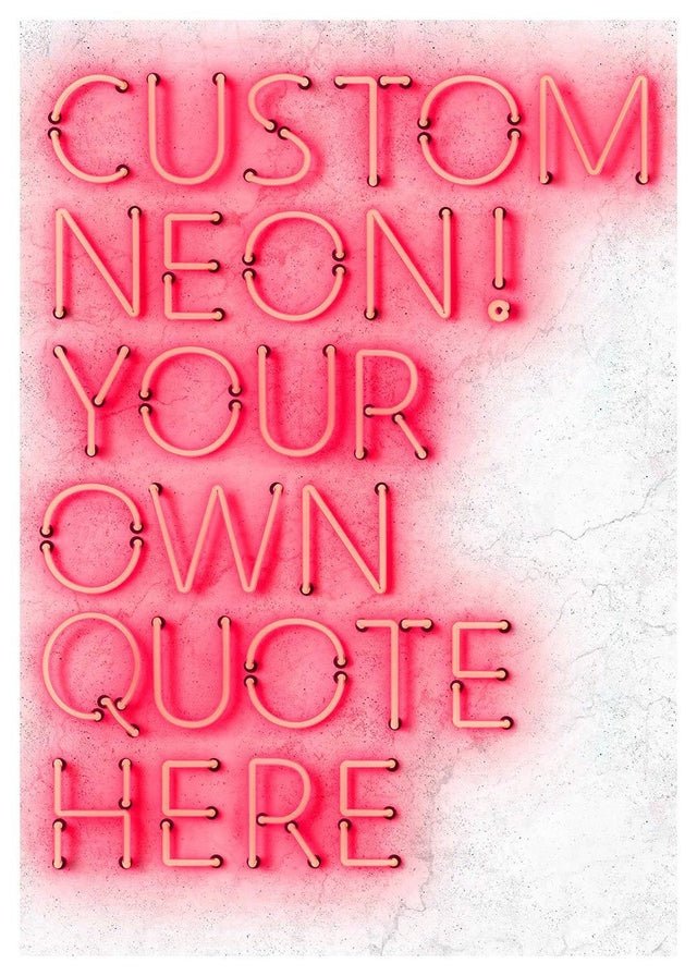 Custom Neon Sign with White Marble Print - Personalized Quote Wall Art for Home, Office, Bar, and Wedding Decor
