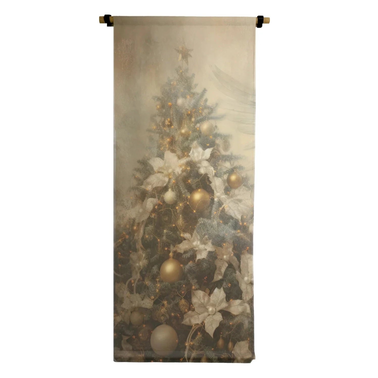 Christmas Tree Vertical Canvas Scroll Wall Art - Holiday Home Decor for Living Room, Bedroom, Office - Festive Seasonal Decoration for Xmas & Winter