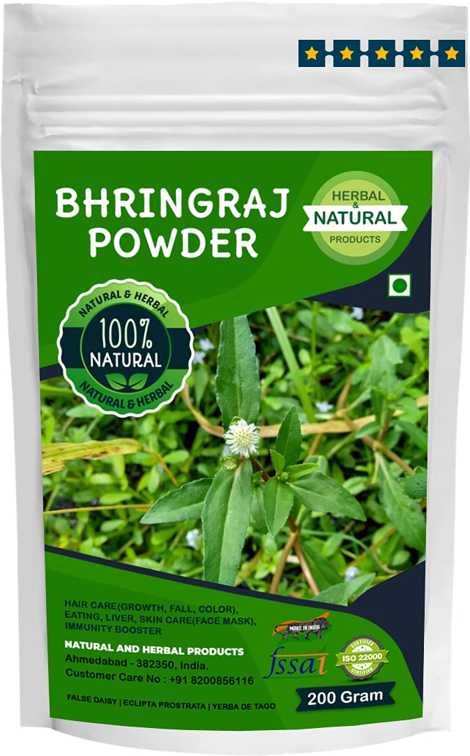 Organic Bhringraj Powder (Eclipta Prostrata) - 200g | Natural Herbal Supplement for Hair Growth, Skin Care & Liver Health | Promotes Strong Hair, Improves Complexion & Detoxifies | Perfect for DIY Hair Masks, Herbal Teas & Ayurvedic Remedies