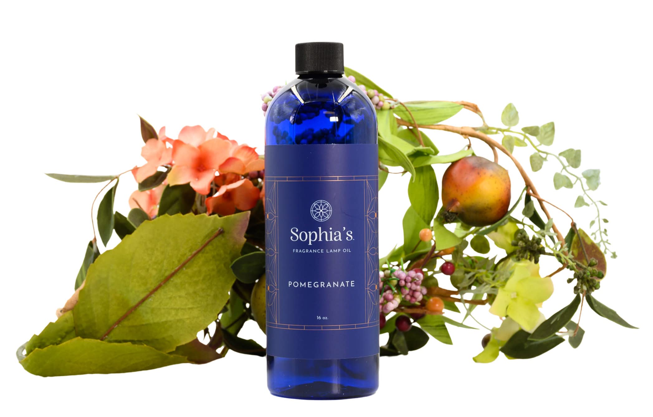 Sophia's Pomegranate Fragrance Lamp Oil Refills - 16oz USA-Made Catalytic Scented Oil for Effusion & Redolere Lamps | Long-Lasting Aromatherapy for Home, Office, Spa & Meditation Rooms
