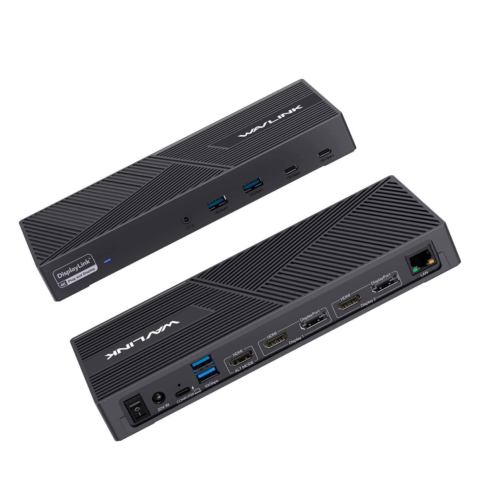 WAVLINK 15-in-1 USB C Triple 4K Display Docking Station with 3x HDMI, 2x DisplayPort, 100W PD Charging & 10Gbps Data Transfer for Windows/Mac - Perfect for Home Office, Gaming & Multi-Monitor Workstations