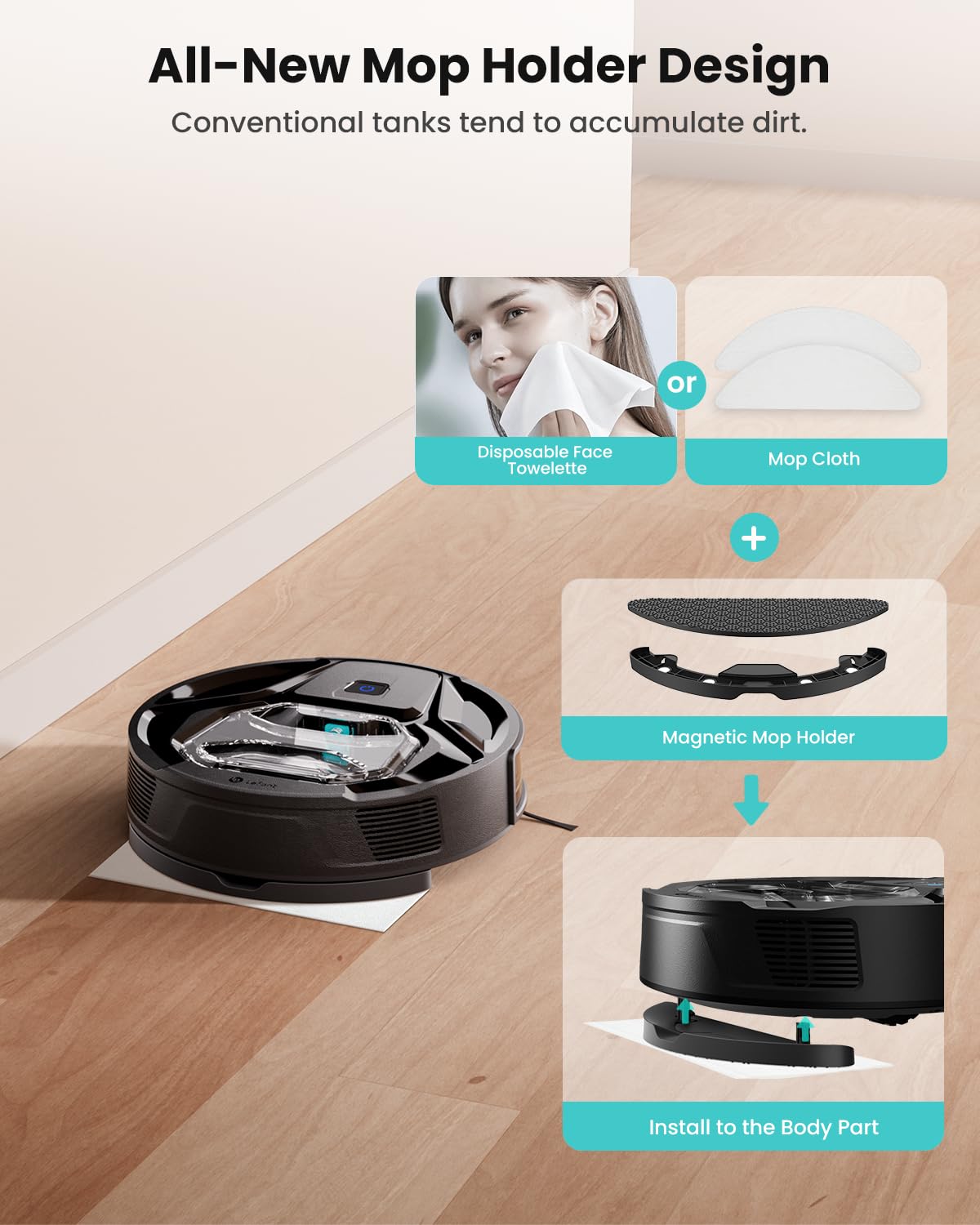 Lefant M320 Robot Vacuum Cleaner with 6000Pa Strong Suction, Smart Carpet Detection & Alexa Compatibility - 800ml XL Dustbin, 210min Runtime, Ultra Quiet for Hard Floors & Pet Hair - Perfect for Large Homes with Pets & High-Pile Carpets