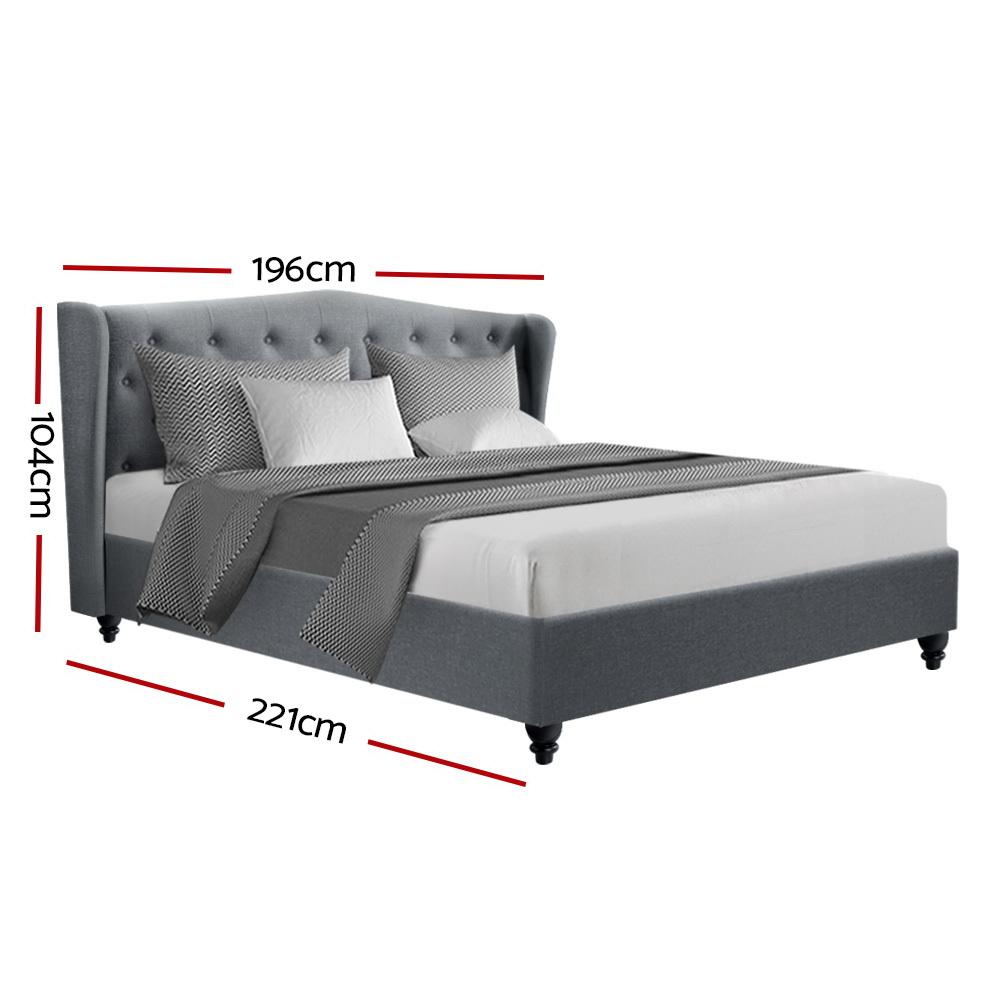 King Premium Bedding Set - Altona Grey Bed Frame, Algarve Euro Top Medium Firm Mattress & Bamboo Mattress Topper | Luxury Sleep Solution for Master Bedroom, Guest Room & Vacation Homes