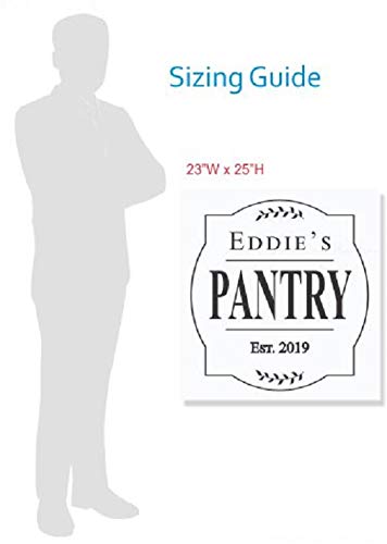 Custom Pantry Decal Sticker - Personalized Framed Name & Date Wall Art for Kitchen Decor (23x25 Inch) - Perfect for Farmhouse, Rustic & Modern Kitchens