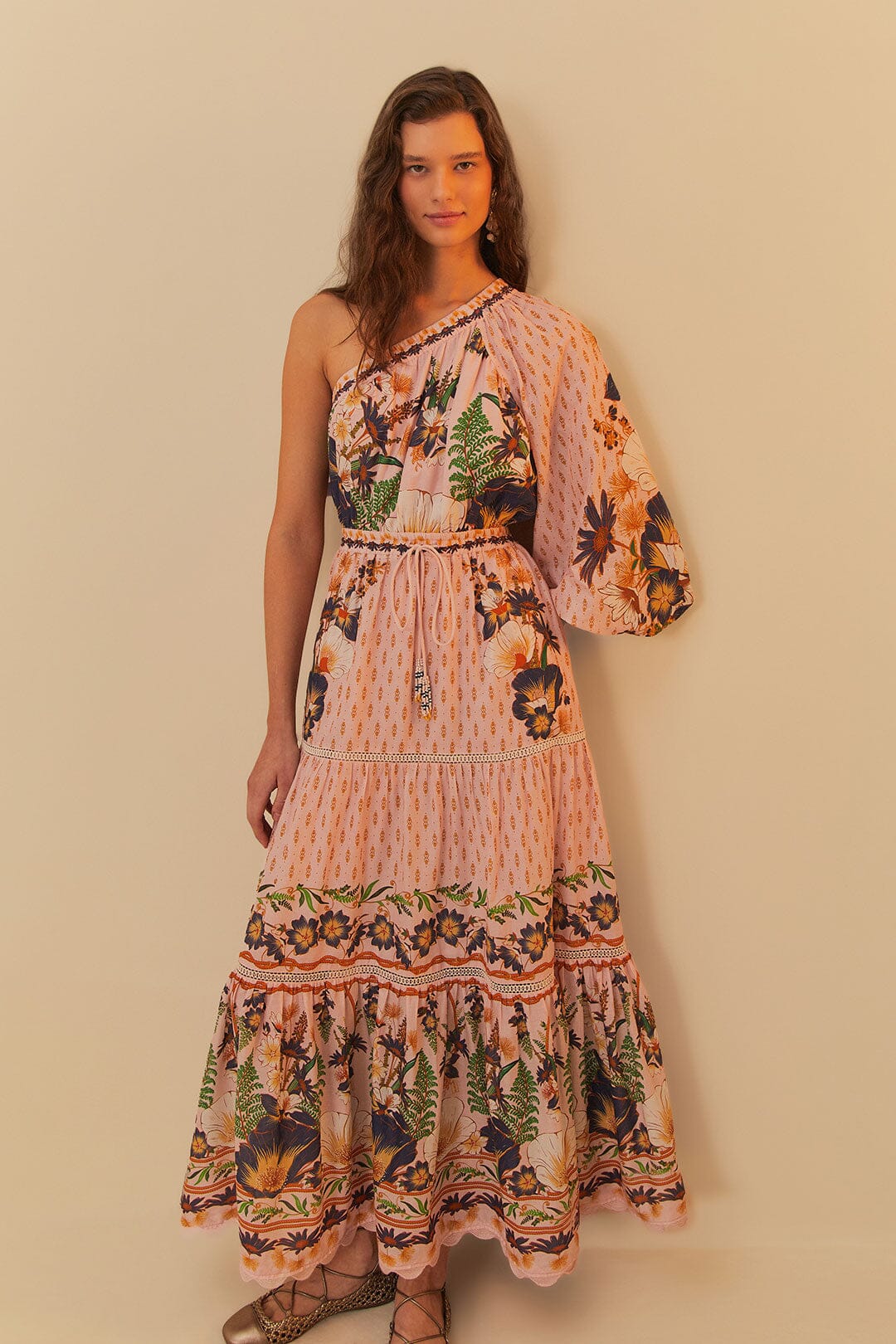 Farm Rio Pink Dream Garden Dress - Floral Print Summer Maxi Dress for Women | Beach Vacation, Boho Festival, Casual Outing