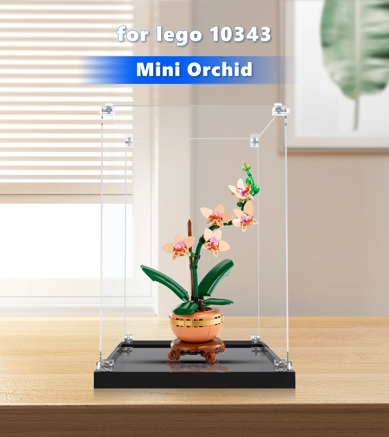LEGO® The Botanical Collection Mini Orchid 10343 Display Case - Clear Acrylic Protector for LEGO Flower Sets - Perfect for Home Decor, Office Display & Gift Giving