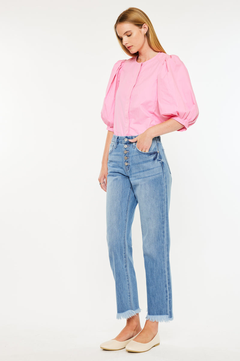 Taurus High Rise Straight Leg Jeans for Women - Stretchy Denim Pants, Comfortable & Flattering Fit - Perfect for Casual Wear, Office & Date Nights