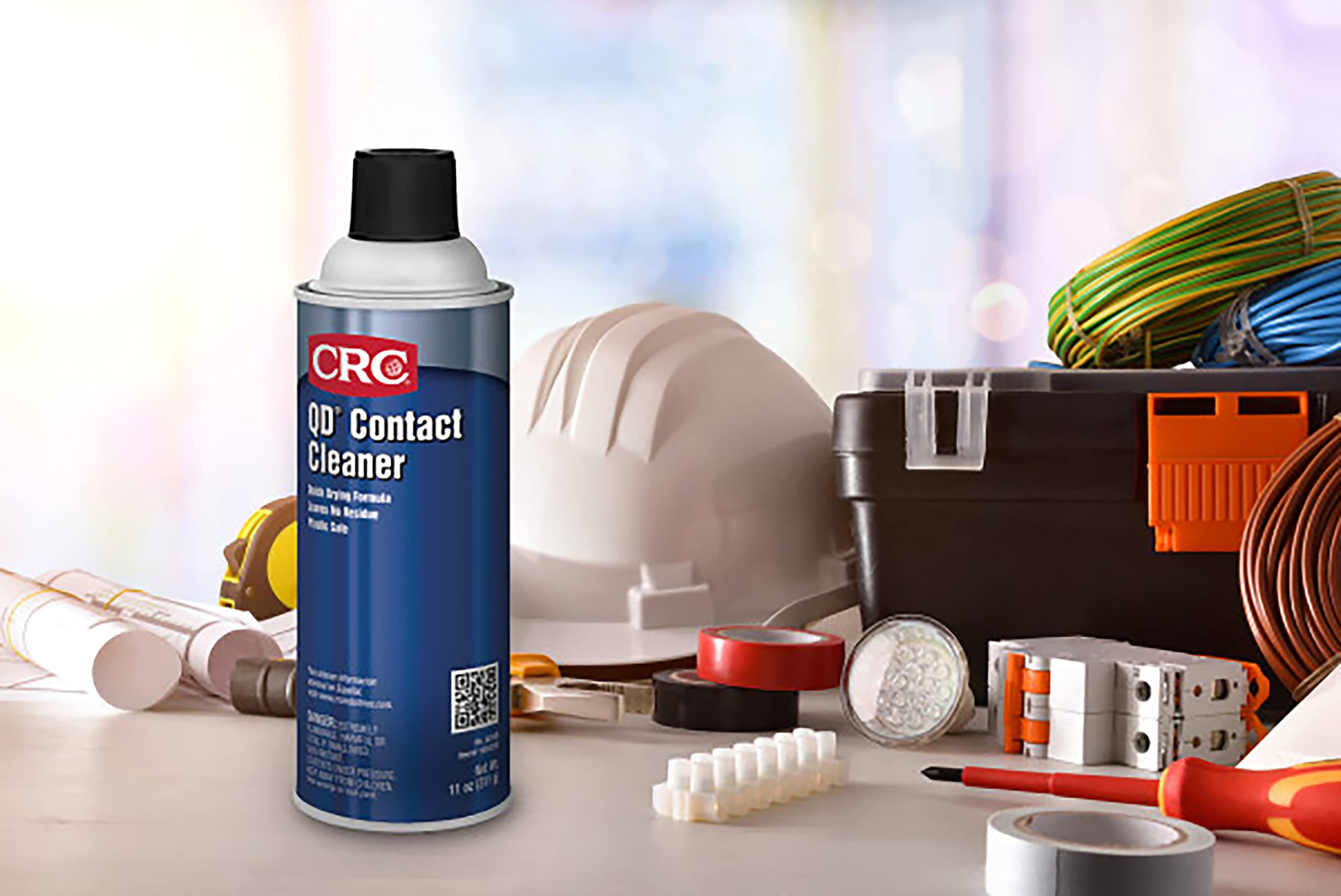 CRC QD Contact Cleaner - 11 Wt Oz Industrial Strength Electronics Cleaner | Fast Drying, No Residue, Plastic-Safe Formula | Safe for Sensitive Electronics & Circuit Boards | Aerosol Spray for Electrical Contacts, Automotive, and Home Electronics Maintenance