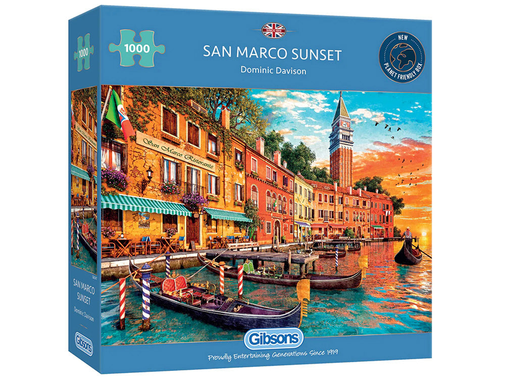 Gibsons 1000-Piece Jigsaw Puzzle - San Marco Sunset Venice Landscape - Challenging Adult Puzzle for Relaxation & Home Decor
