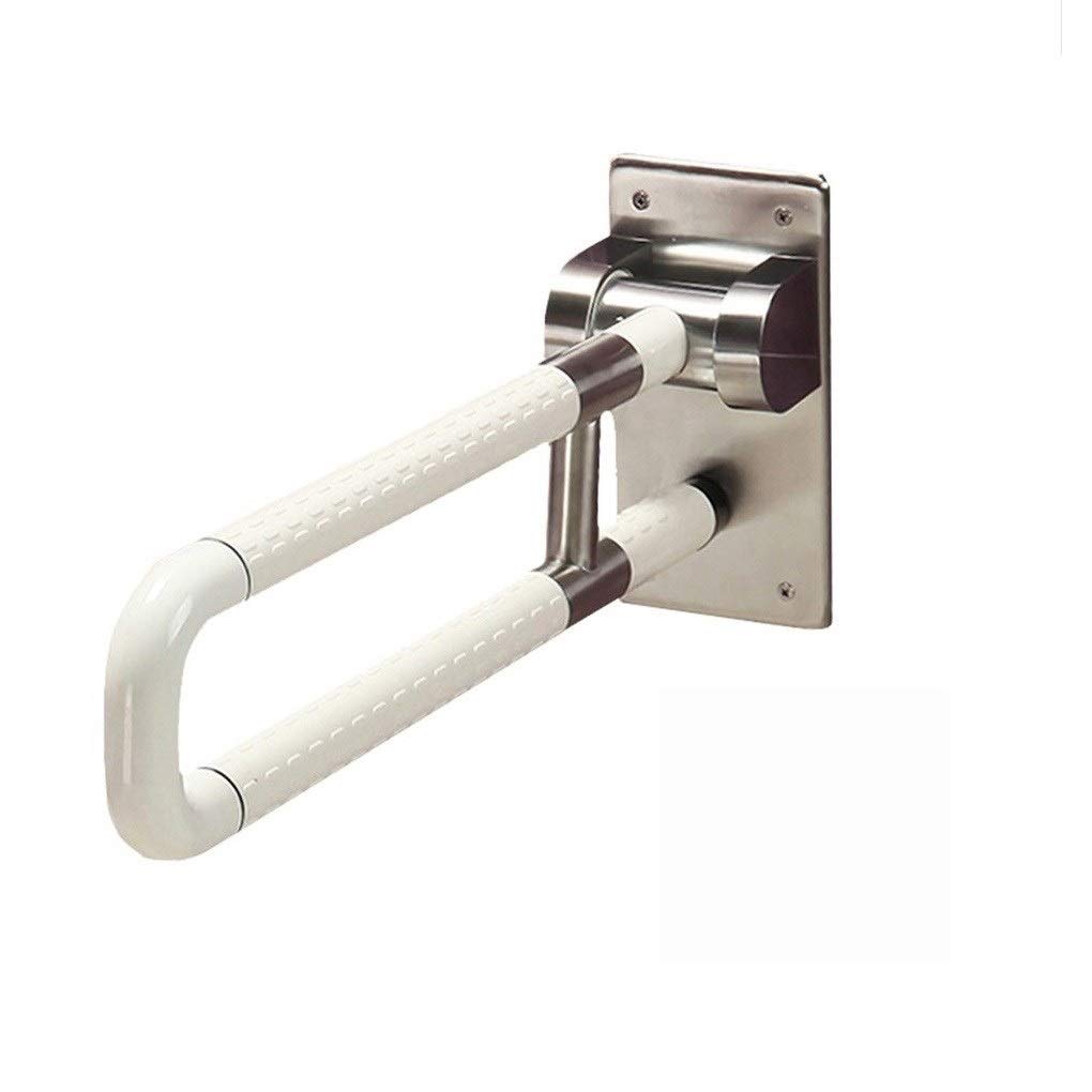 Anti-Slip Folding Safety Handrail - 60cm Stainless Steel Shower Grab Bar with Nylon Grip - Wall Mount Bathroom Assist Handle for Toilet & Elderly Safety - Ideal for Wet Bathrooms, Showers & Mobility Support