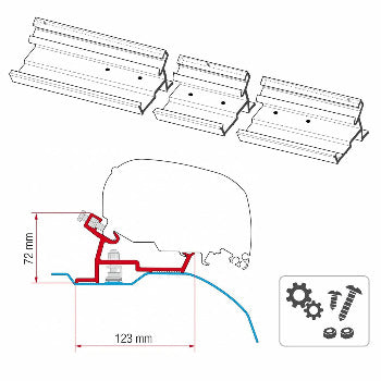 Fiamma F80S RV Awning Adapter for Ram Promaster 159EXT - Heavy Duty RV Accessories for Camping & Outdoor Adventures